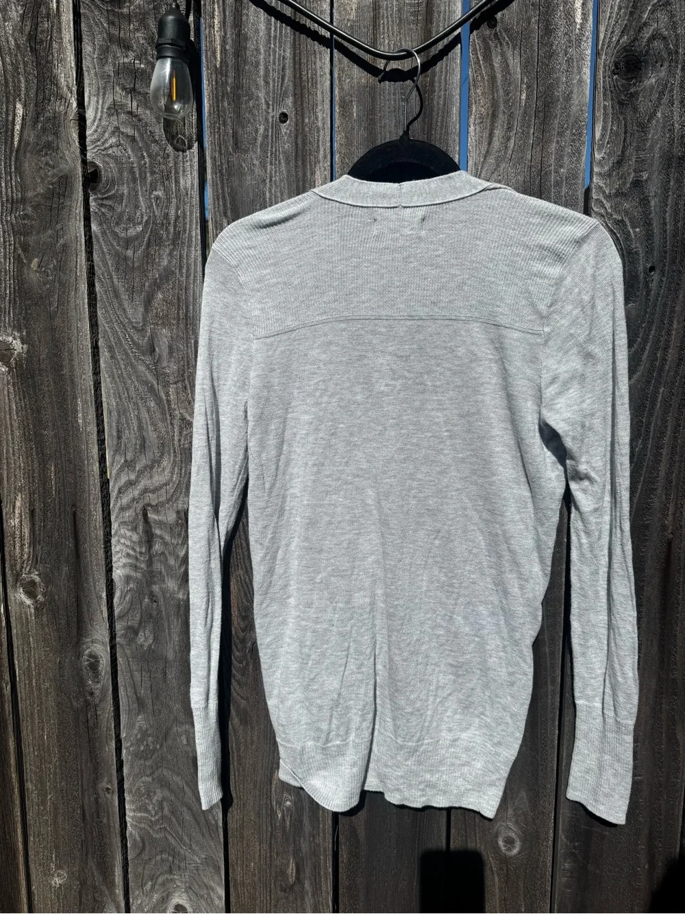 🟡Hollister Long Light Gray Button-Front V Neck Cardigan